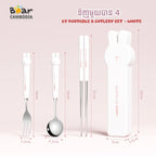 Portable 3 Cutlery Set - White