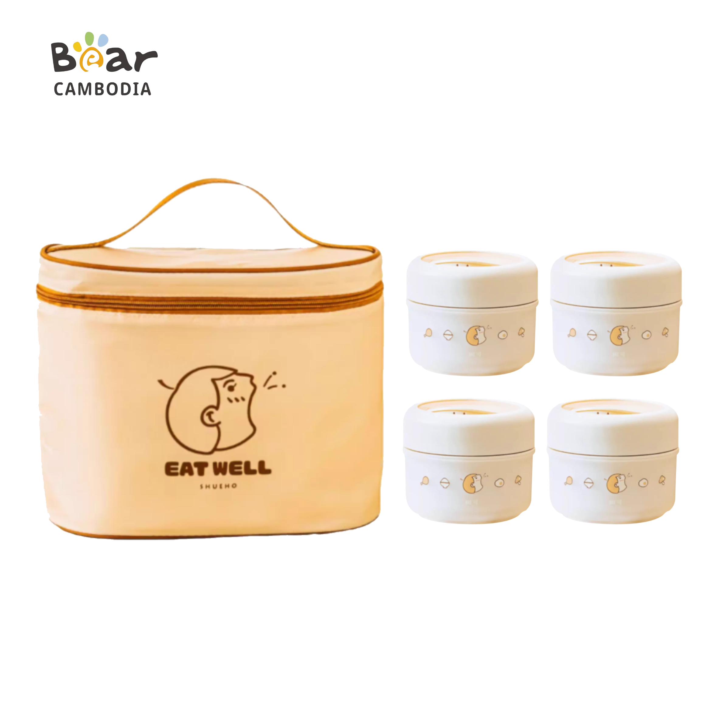 Insulated Lunch Box Set - 4 Pices