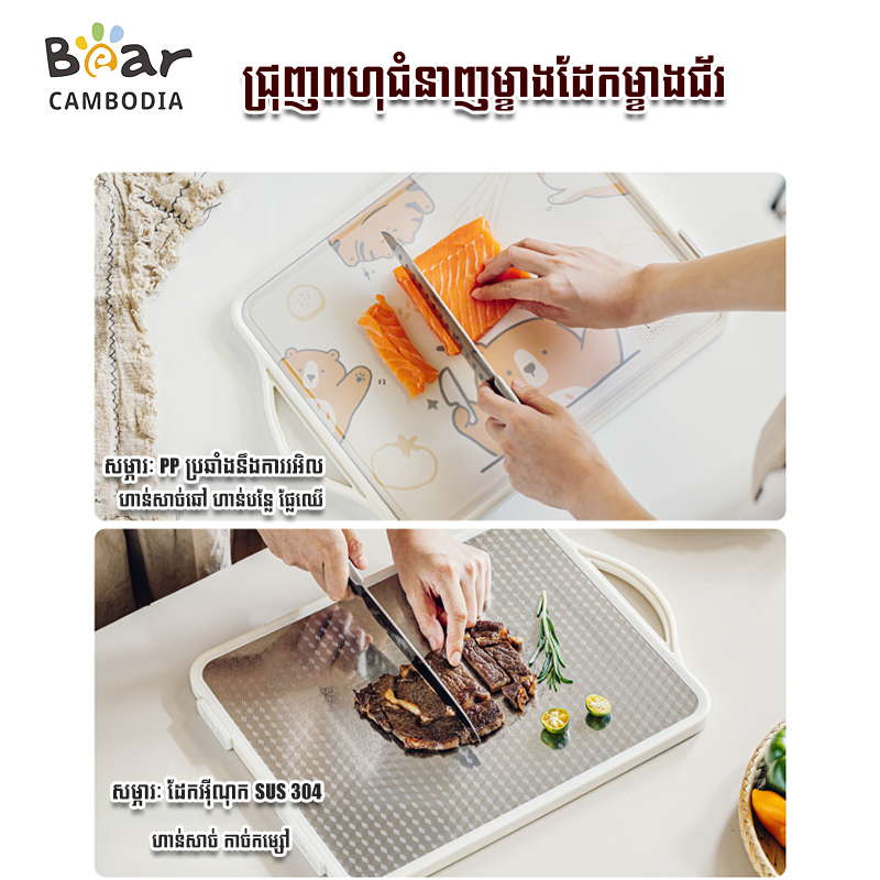 Pp & Stainless Steel Cutting Board - M