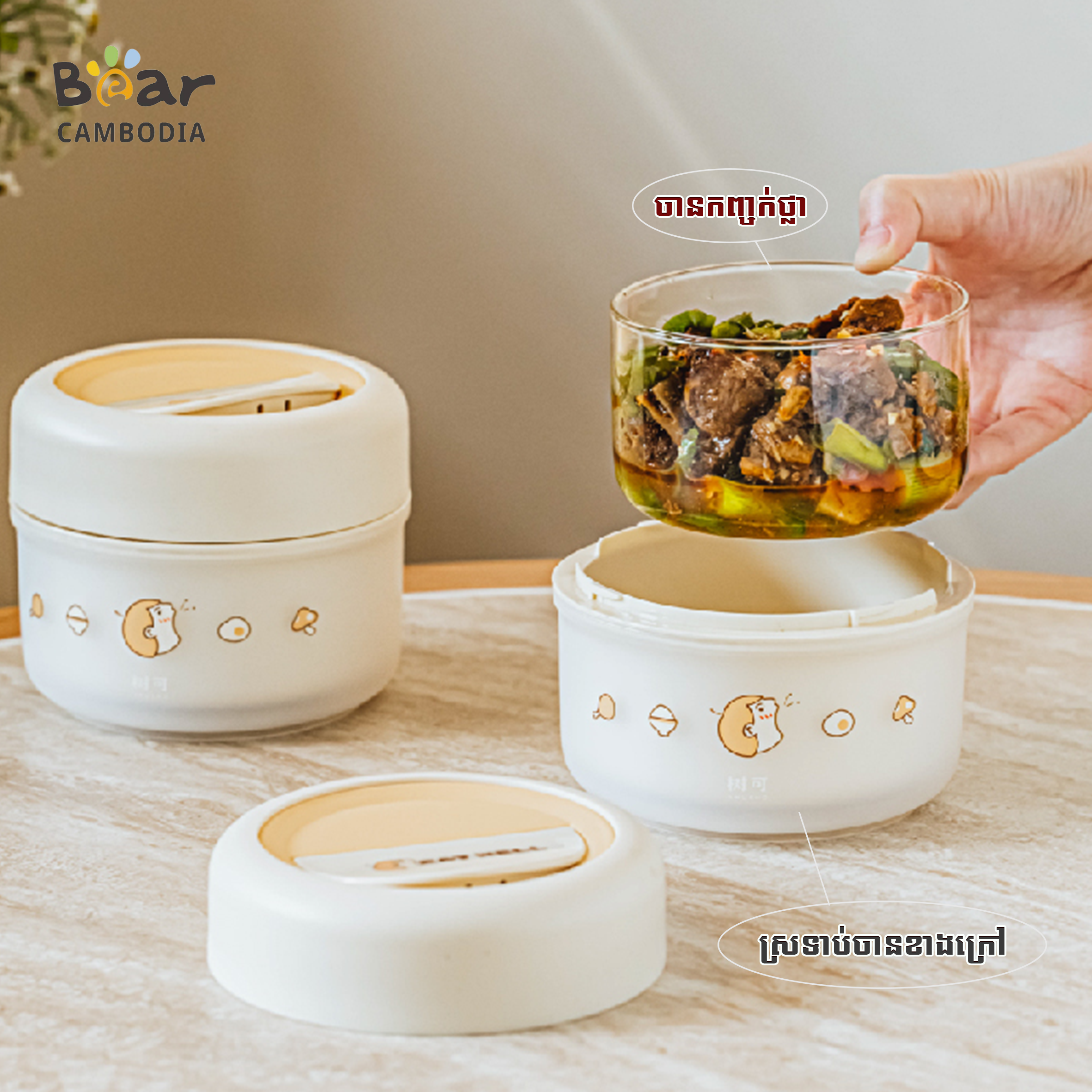 Insulated Lunch Box Set - 4 Pices